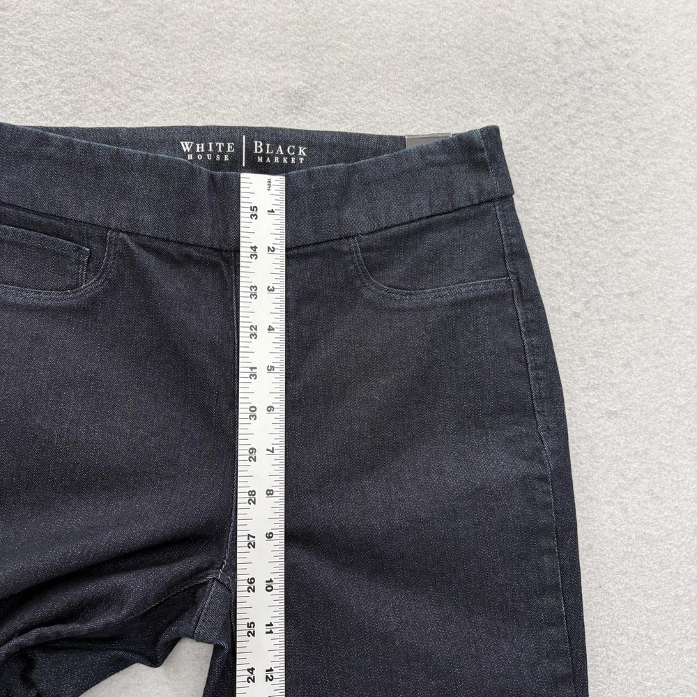 White House Black Market High Rise Skinny Jeans Womens 2 Blue Dark Wash Stretch - Picture 6 of 11